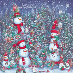 christmas card featuring a magical snowman in a whimsical winter wonderland inspired by ghibli art style with delicate snowflakes vibrant colors and a heartwarming holiday atmosphere download 36